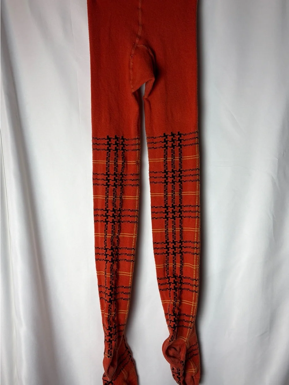 Falke Orange Plaid Women's Tights